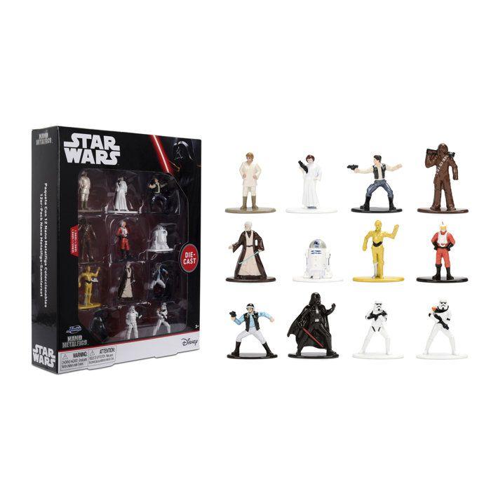Star Wars Set de 12 figurines métal 4 cm - Personnages : Dark Vador, R2D2, C3PO, Princesse Leia - Licence Officielle - Dès 3 ans