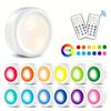 1Set/3pcs LED Remote Control Night Light 13 Colors RGB Breathing Dimming Festive Atmosphere Pat Ice Hockey Light Bedroom Wardrobe Cabinet Light