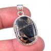 Натуральная черная медная бирюза 925 пробы стерлинговое серебро подарок кулон 1,50" y0d29
