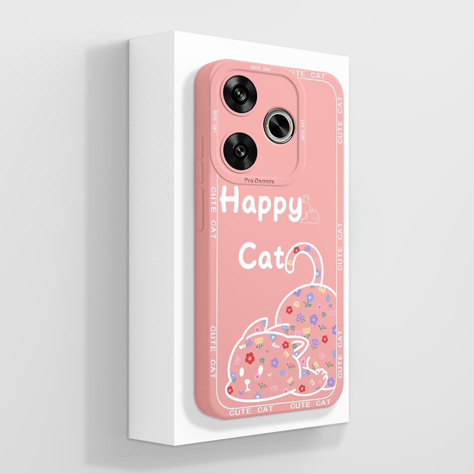 For Poco F6 Pro Phone Case Cool Creative Soft Smooth Liquid Silicone Back Cover For Xiaomi Poco F 6 Shockproof Bumper Funda Capa