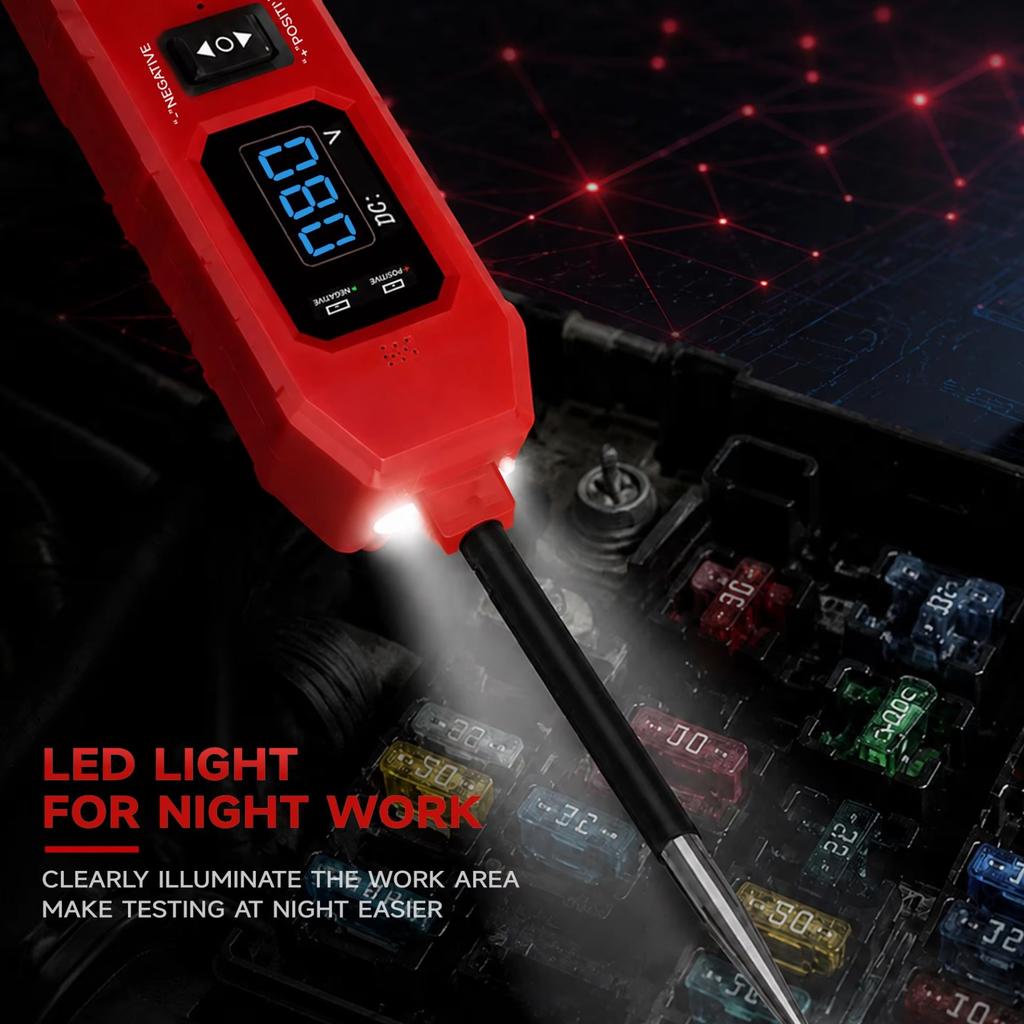 Digital Automotive Electrical Tester 12-24V Car Power Circuit Probe Multifunctional Electrical System Diagnosis Tool