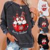 2024 Winter Christmas Round Neck Pullover Long Sleeve Casual Loose 3D Digital Print Women's Hoodie