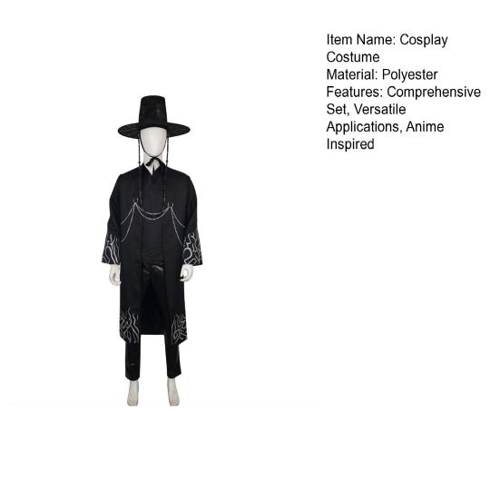 Корейский аниме косплей костюм Плащ Черного Пламени Рубашка Брюки Шляпа Набор Костюм Злодея для Ролевых Игр для Детей Хэллоуин Карнавал Выступление