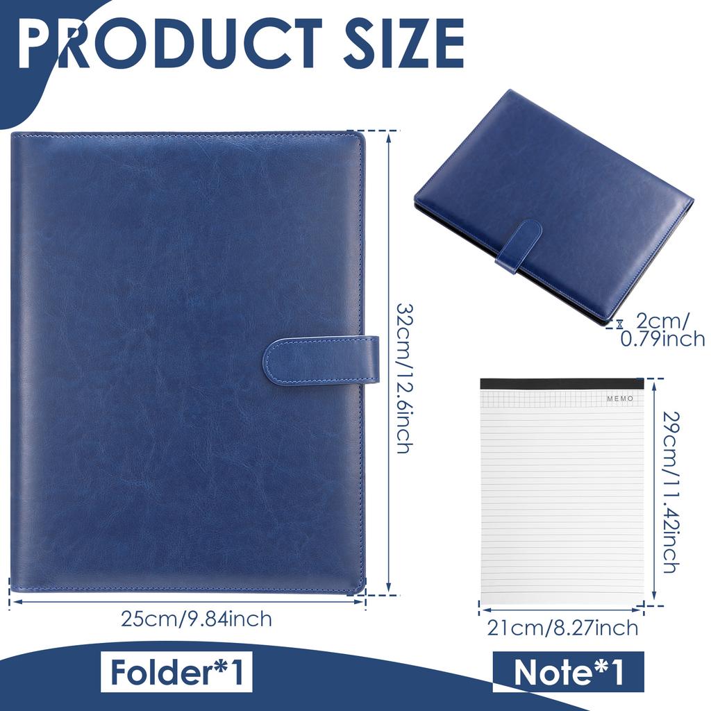 Multifunc A4 Conference Folder Business Stationery Folder Leather Contract File Folders A4 Writing Pad for Home School Office