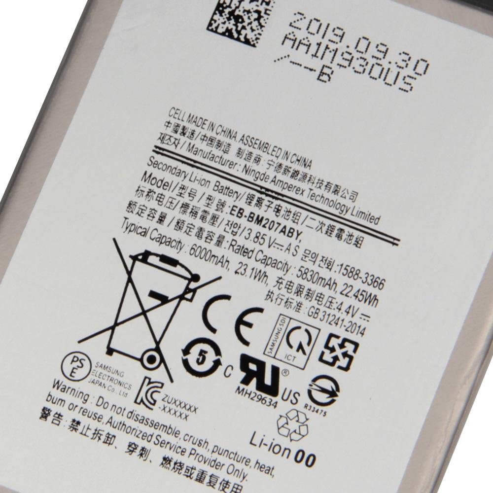 Сменный аккумулятор EB-BM207ABY для SAMSUNG Galaxy M30s SM-M3070 M3070 M21 M31 M215, аккумуляторная батарея для телефона 6000 мАч