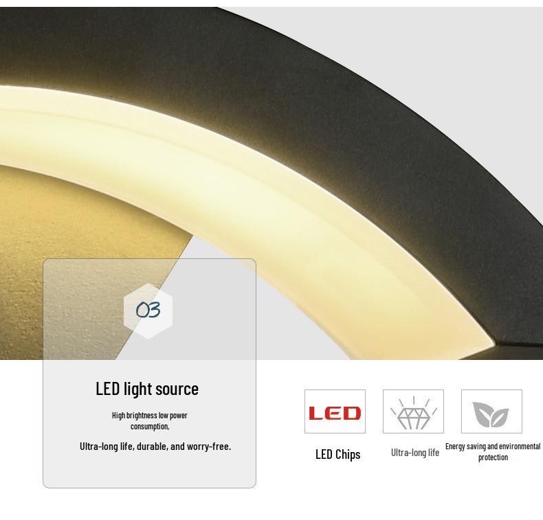 Водонепроницаемый уличный настенный светильник с датчиком движения для дверного проема и балкона