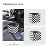 1PC Color Leather Car Trash Can Organizer Interior Rubbish Holder For Mini All Models Foldable Storage Box Car Accessories