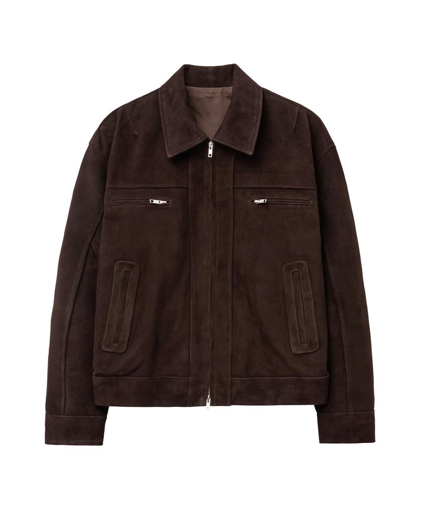 Sperone [Real Leather] Premium Goat Lamb Suede Layer Jacket (Dark Brown)