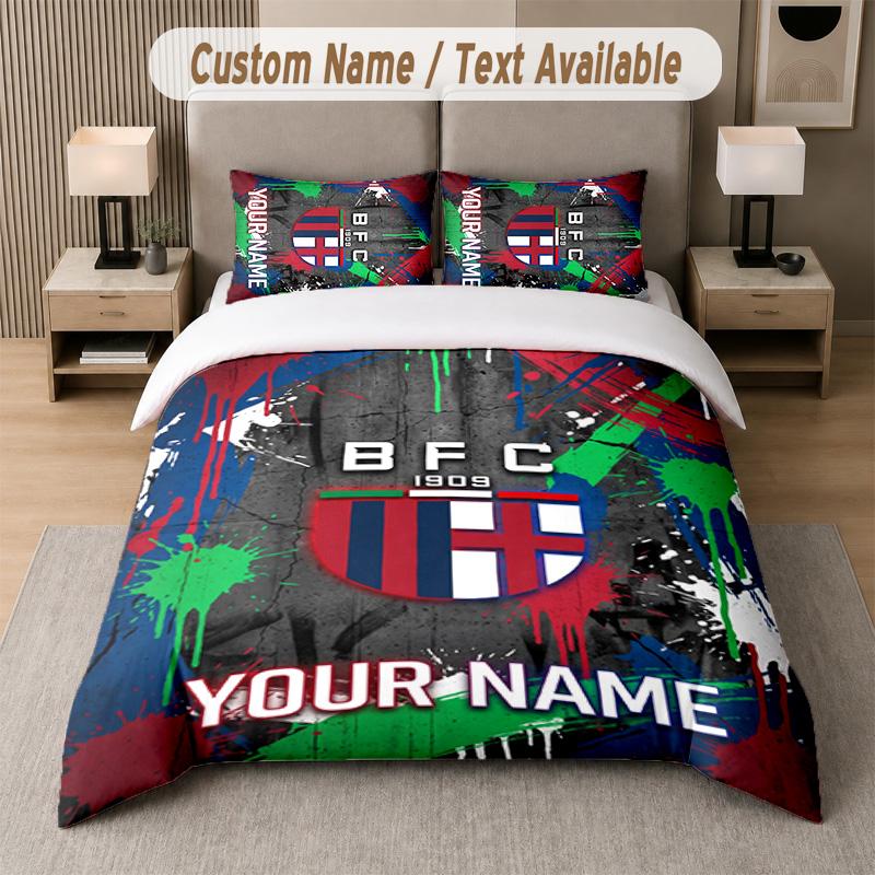 Bologna FC Design Bedding Set Custom Text 1 Duvet Cover & 2 Pillow Cases