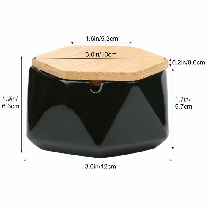 Accessoires de cuisine - Cendrier en céramique - Coupe-vent - Design unique - Noir