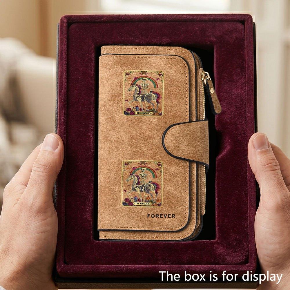 Unique Skull Unicorn Men's Large Capacity Wallet with Business Card Slot and Cash Pocket, Suitable for Formal Occasions and Office Use, Ideal Gift