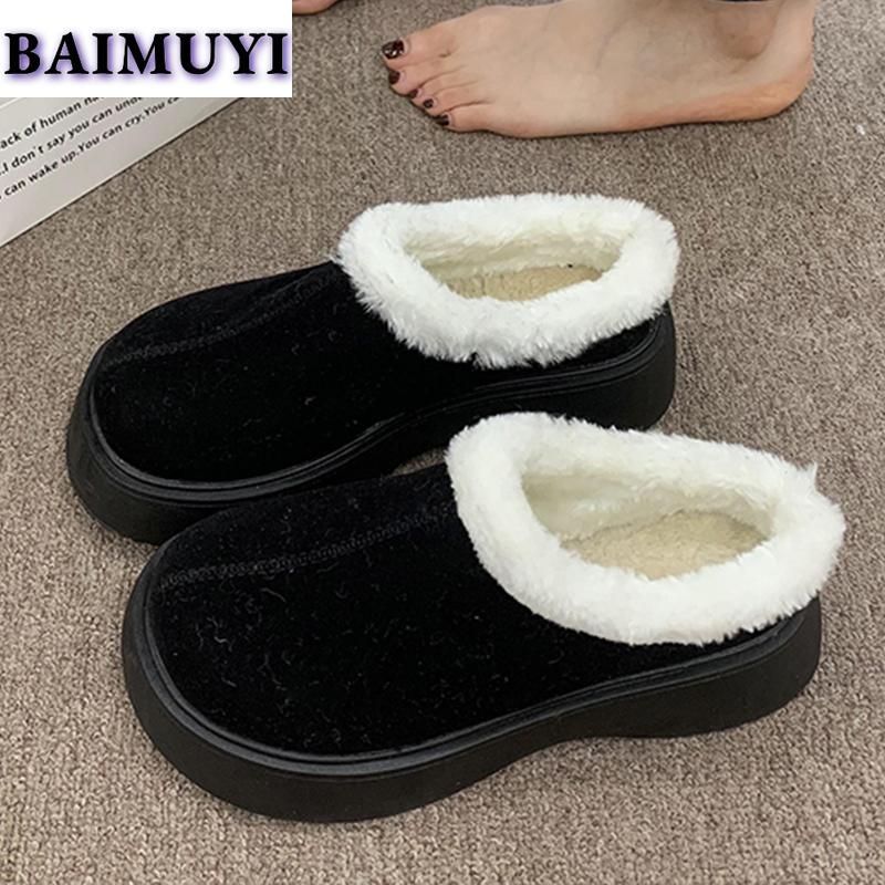 Меховые балетки на платформе женские замшевые зимние ботильоны теплая обувь 2025 зимние новые короткие плюшевые спортивные ботинки челси повседневные кроссовки Botas