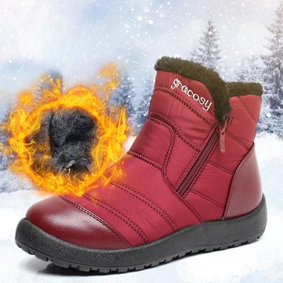 Короткие ботинки для людей среднего и пожилого возраста, теплые ботинки для мам, ботинки с мягкой подошвой, водонепроницаемая тканевая обувь, зимние ботинки