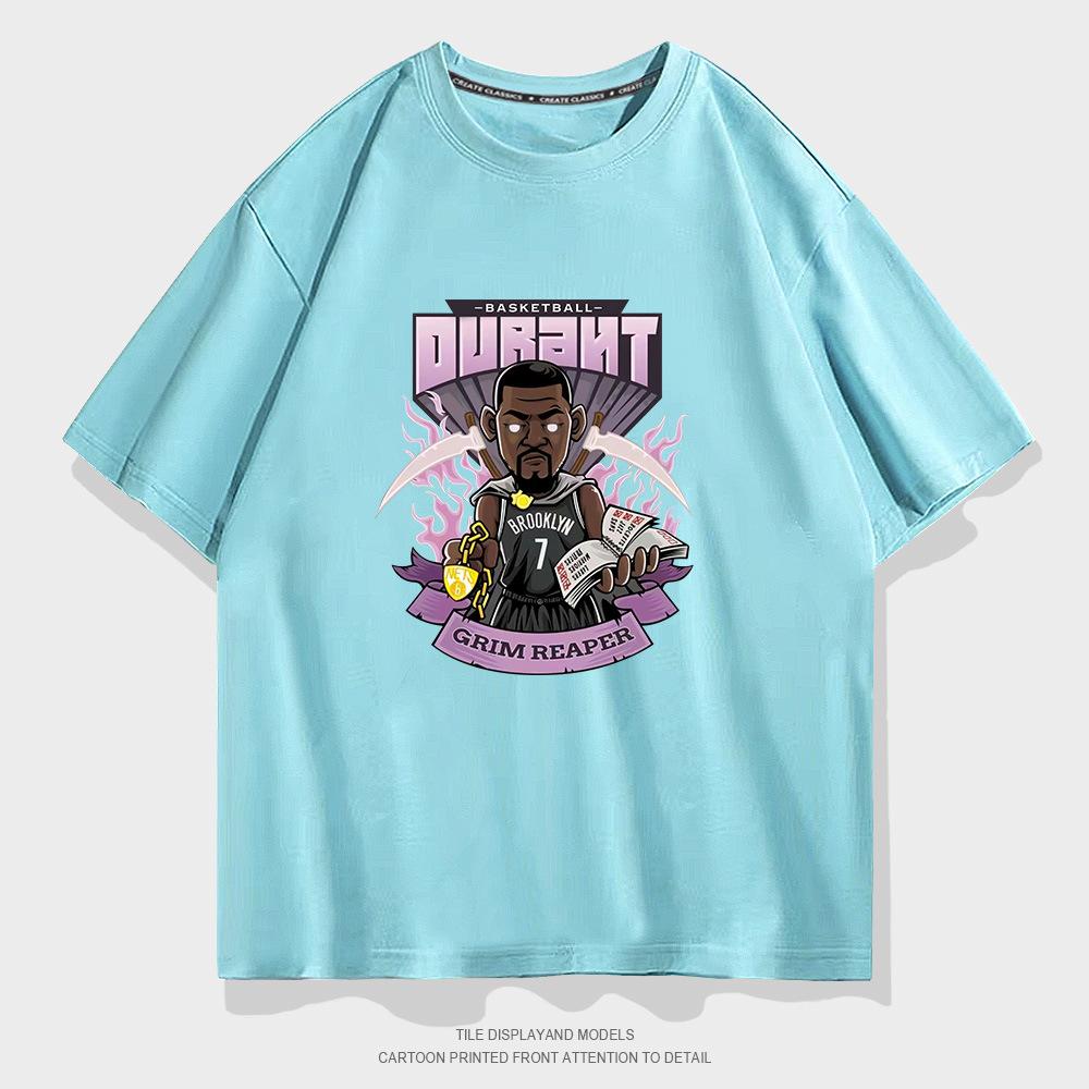 2022 Summer Nets Durant Basketball Training T-Shirt Men's Cotton Loose Large Size Casual Short Sleeves