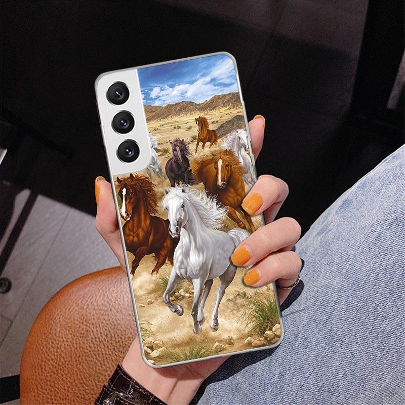 Horse Great Beauty Galloping Phone Case For Samsung Galaxy S24 S25 Edge S26 Ultra S23 S22 S21 Plus S20 FE + Personalized Print C