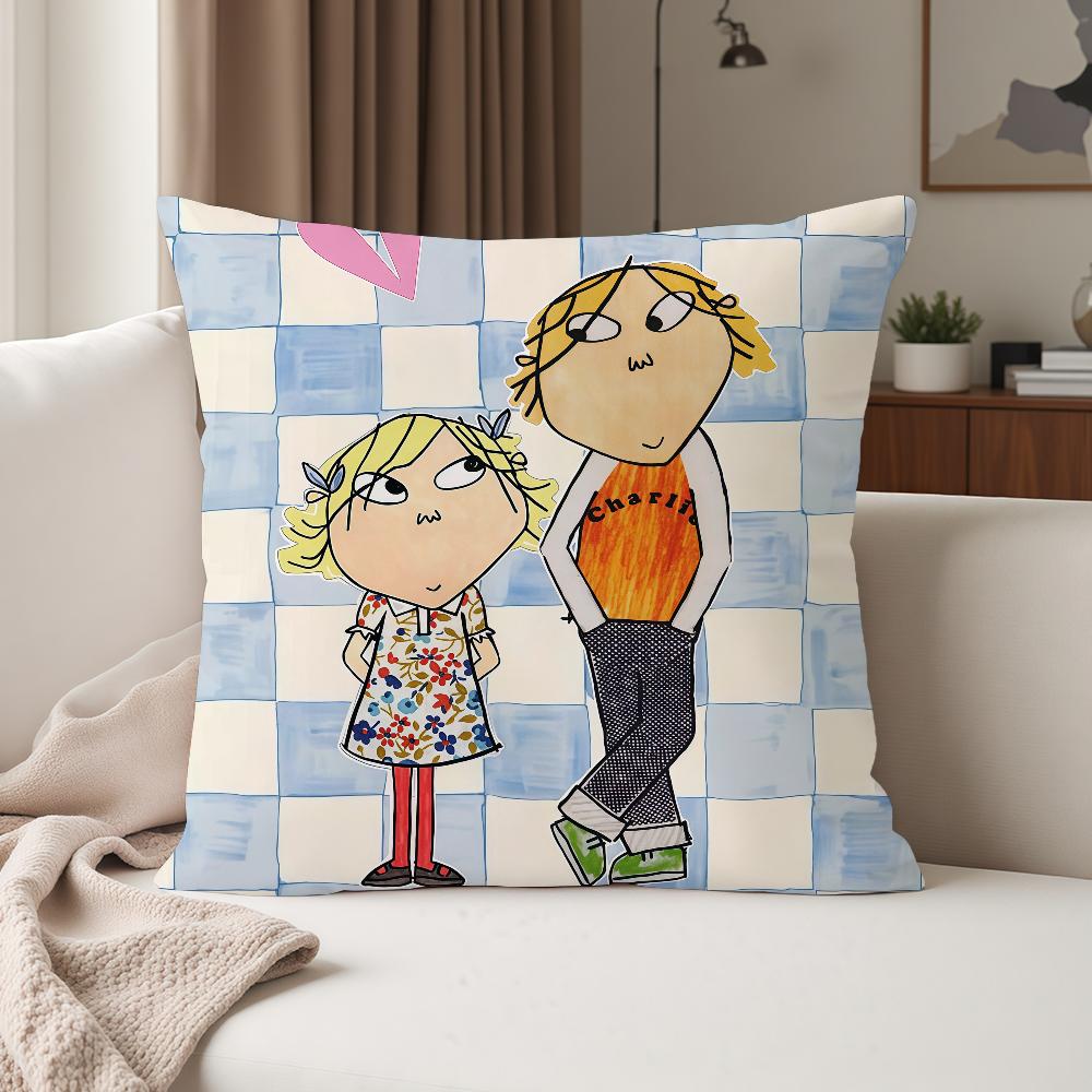 Anime Ccharlie And Llola Pillow Case Suitable For Bedrooms Living Rooms Cars Home Decoration