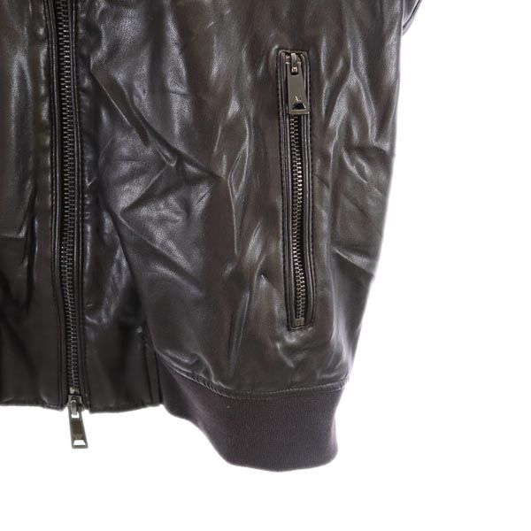 Armani Jeans Подкладка из искусственного меха Куртка на молнии 48 Логотип серии Black Мужская Б/у