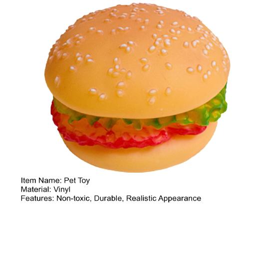 Игрушка-жевалка для щенков в форме гамбургера, виниловая, пищащая, для игр, для собак, нетоксичная