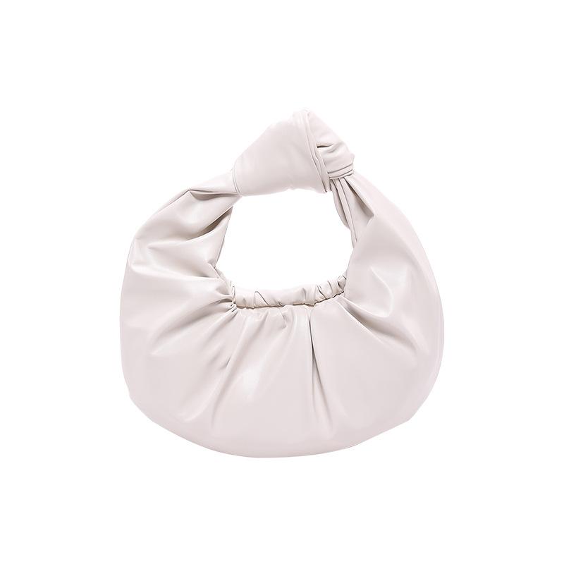 Простая плиссированная сумка в стиле ретро в форме полумесяца 2024 года, новая корейская версия, модная нишевая дизайнерская сумка