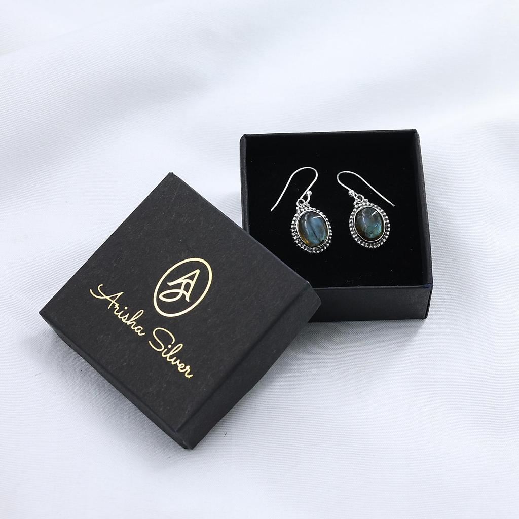 Серьги с натуральным лабрадоритом, драгоценным камнем, 925 пробы, ювелирные изделия ручной работы, висячие серьги