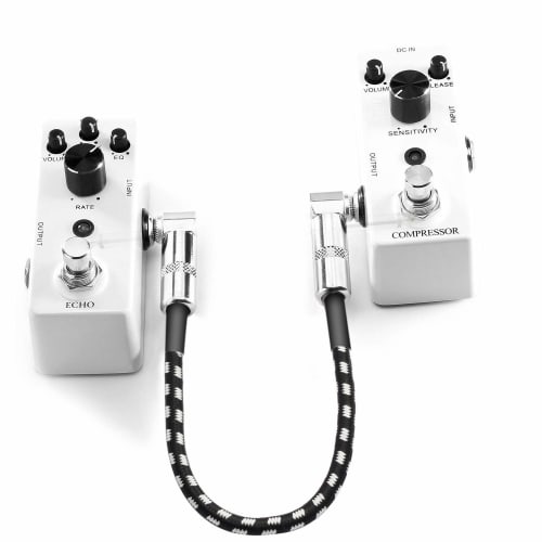 Set of 3 15cm Conductor Shielded Guitar Cables with Noise Reduction, L/L Plugs, Pedal Shielding, Corrosion-Resistant, High-Temperature Resistant PVC,