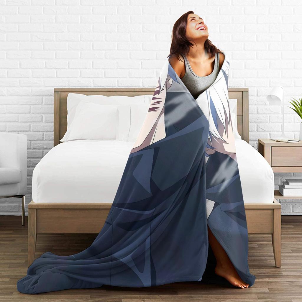 Warm Cozy Blanket Picnic Gojo Satoru Bedding Throws Novelty Bedspread For Couch Bed