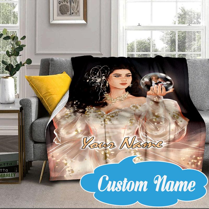 Custom Name Golden Labyrinth Adventure Blanket bed sofa Blanket Flannel Blanket for Camping, Hiking, Picnic Essentials,gift for Fan family