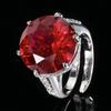 Jewelry Copper Bottom Gold-Plated Simulation Red Corundum Round Retro Light Luxury Ring Female 16Mm