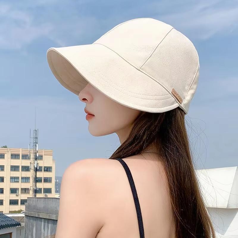 Women Solid Color Sunscreen Bucket Hat JK Korean Wide Brim Fisherman Hats For Lady Female New Drawstring Travel Golf Visors Cap