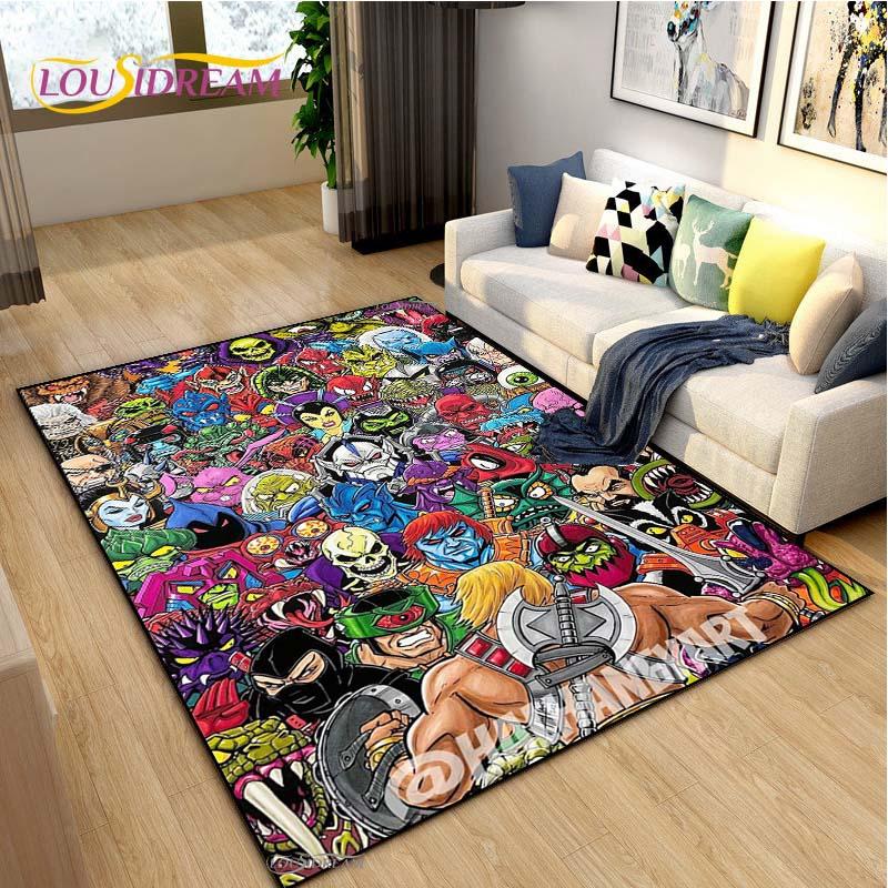 He-man masters Cartoon Carpet for Living Room Bedroom Rug Kitchen Kids Door Unslip Floor Mat Birthday gift photography props Rug