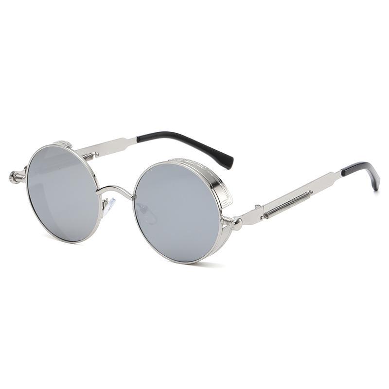 2024 Steampunk Style Round Sunglasses - Classic Retro for Men & Women, Trendy Internet Celebrity Fashion.