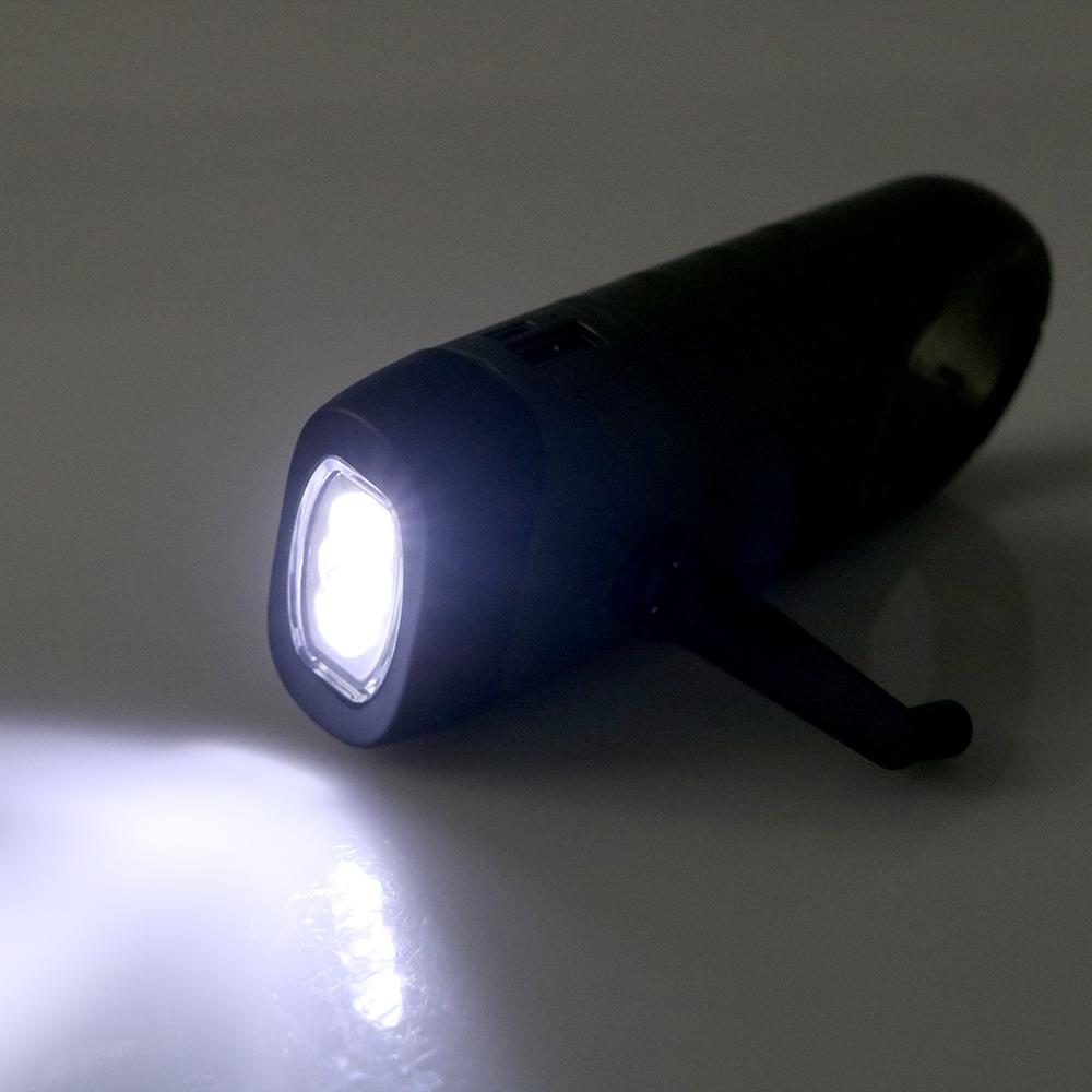 Emergency Hand Crank Dynamo Solar Flashlight Rechargeable Portable For Fishing Boating Hiking LED Flashlight