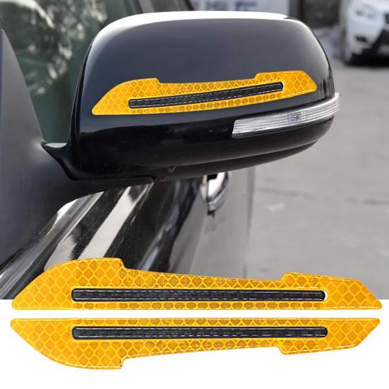 1 Pair?Decal Tape Open Stickers Car Door Auto?Warning?Wear-resistant?Reflective?Reversing Tips Rearview Mirror Sticker