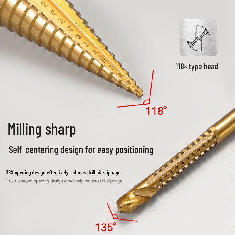 Набор кобальтовых ступенчатых сверл-пагод - Многофункциональная металлическая коронка и башенная развертка для деревообработки