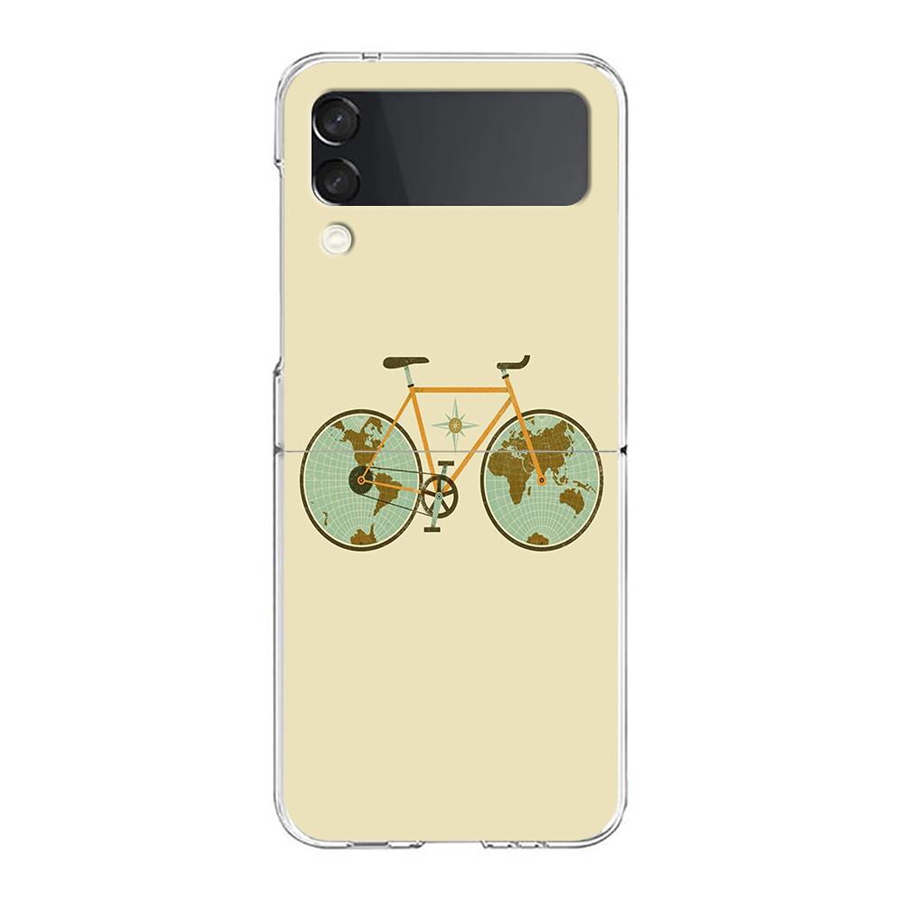 Велосипеды Горные Велосипеды Прозрачный Чехол для Телефона для Samsung Galaxy Z Flip 4 Чехол Тонкий Высокопрочный ПК Чехол для Galaxy Z Flip 3 5G Чехол