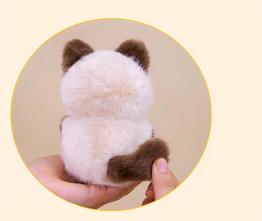 Adorable Cat Plush Keychain Pendant: Black, Calico, Siamese Varieties