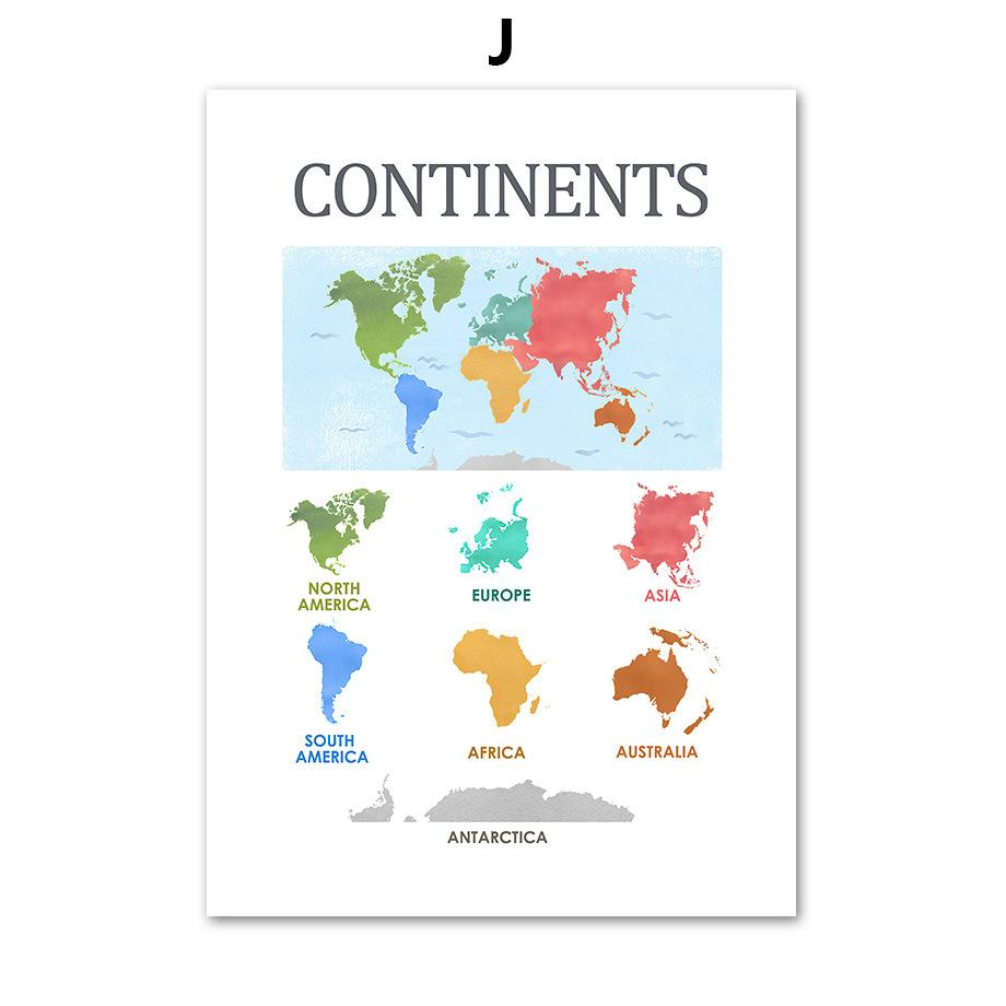 Детский холст для раннего образования с алфавитом, красочные обучающие постеры с цифрами для детского сада, украшения стен в классе