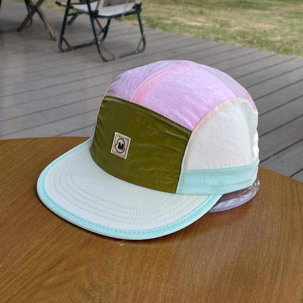 Women's Dopamine Color Block Flat Brim Baseball Cap Quick Dry Outdoor Running Sun Protection Fishing Hat for Men