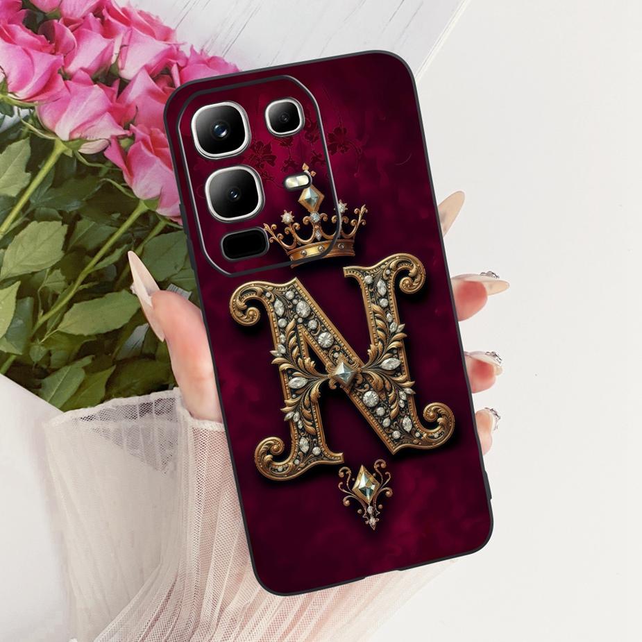 Чехол для Infinix Note 50X 5G X6857B Роскошный чехол с буквами-коронами Мягкий силиконовый чехол для телефона для Infinix Note 50X Note50X Fundas Сумки