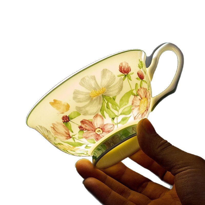 Banxia Flower Niche High-End French Retro Style Black And White Coffee Cup Light Luxury Gift Box With Gift Exquisite Set