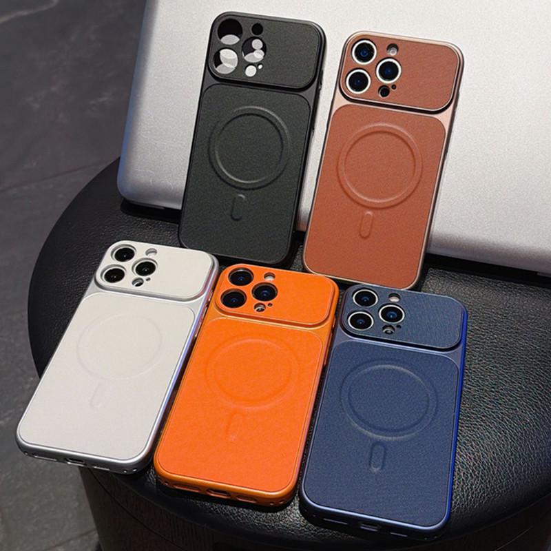 Премиальный кожаный магнитный чехол для iPhone 17, ударопрочный, с большим окном для 16 Pro Max