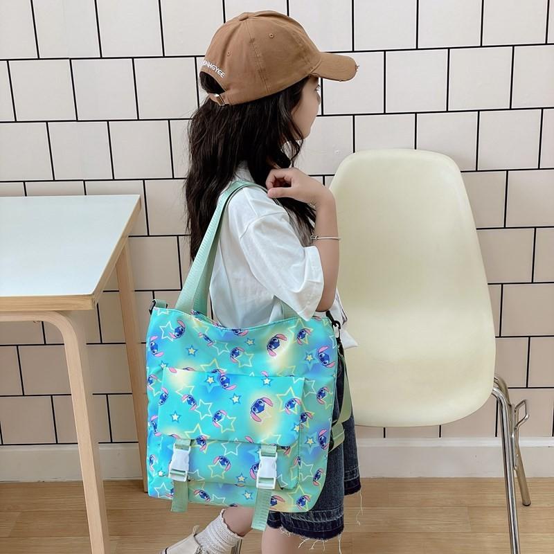 Lilo Stitch Girls School Bag With Nylon Material Kid Casual Shoulder Pack For Daily Use
