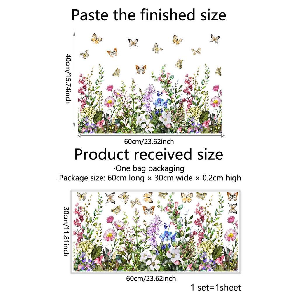 Двусторонняя красочная наклейка на стену с изображением бабочек и цветов, электростатическая паста, паста для оконного стекла, видимая декоративная наклейка на стену
