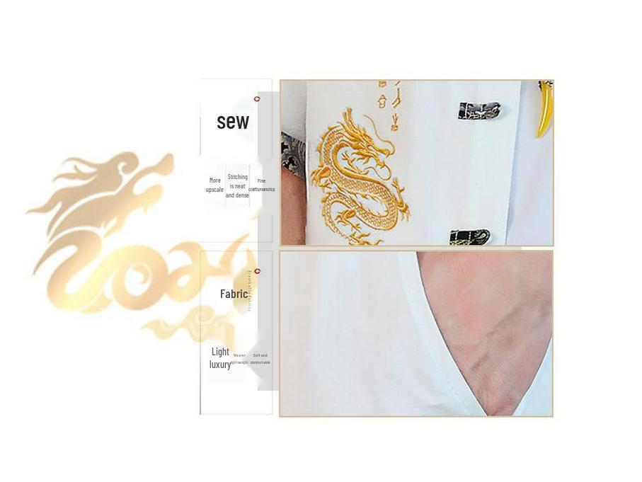 Suxi Men's Summer Chinese Embroidered Two-Piece Retro Suit 8617