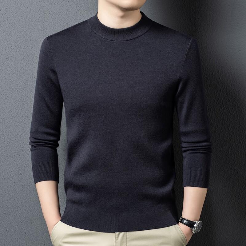 Yiliteng Men's 100% Wool Round Neck Sweater