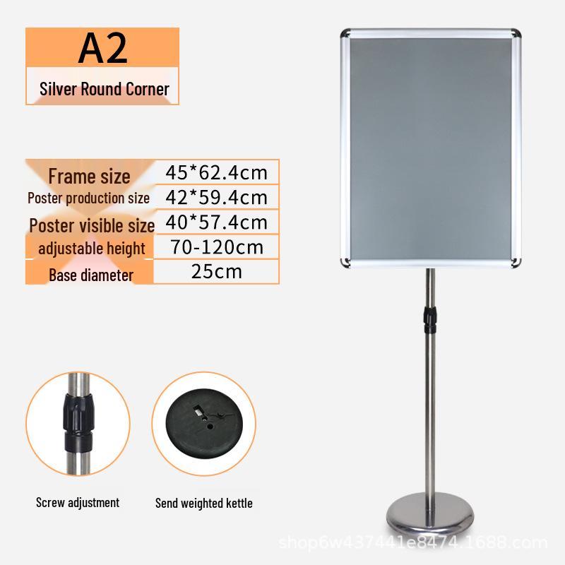 Stainless Steel Vertical Advertising Standee Display Stand for Hotels