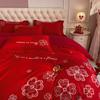 Высококачественная модная свадебная простыня из четырех предметов и пододеяльник, элитное свадебное приданое, свадебный зал, китайское свадебное постельное белье