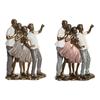 Decorative Figure DKD Home Decor 18 X 10 X 25 Cm Pink Golden White Family (2 Units)