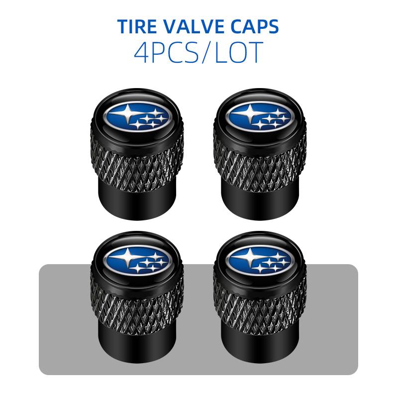 4Pcs Car Wheel Tire Valve Caps Tyre Dust Covers For Subaru STI Impreza Legacy WRX BRZ Forester XV Outback Crosstrek Levorg Exiga ew3
