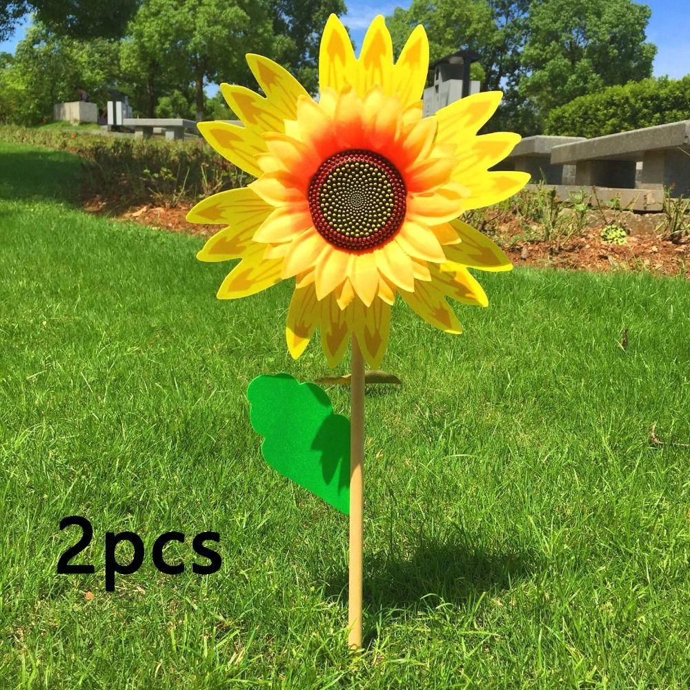 Wind Turbine Sunflower Windmill Colorful Garden Yard Decoration New Plug-in Windmill
